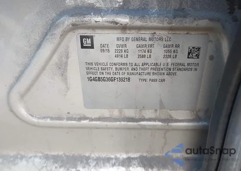 2016 Buick Lacrosse z USA, uszkodzony, nr VIN 1G4GB5G36GF139218